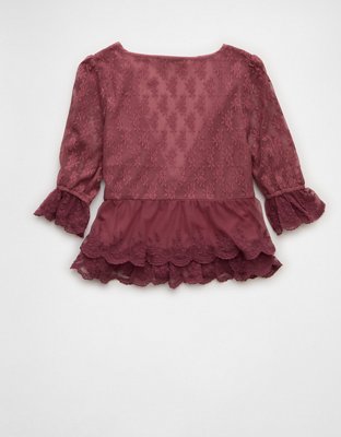 AE Ruffled Tie-Front Blouse