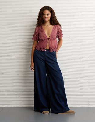 AE Ruffled Tie-Front Blouse