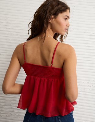 AE V-Neck Ruffle Cami Top