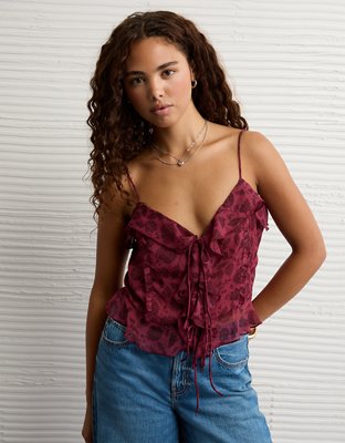 AE Ruffled Chiffon Cami Top