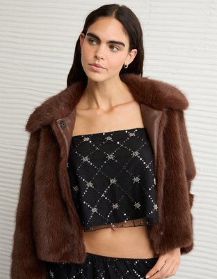 AE Sequin Mesh Cami Top