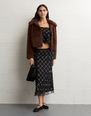 AE Sequin Mesh Cami Top