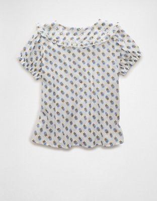 AE x The Summer I Turned Pretty Collared Puff Sleeve Blouse