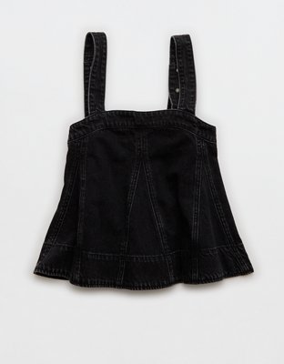 AE Square Neck Pieced Denim Tank Top