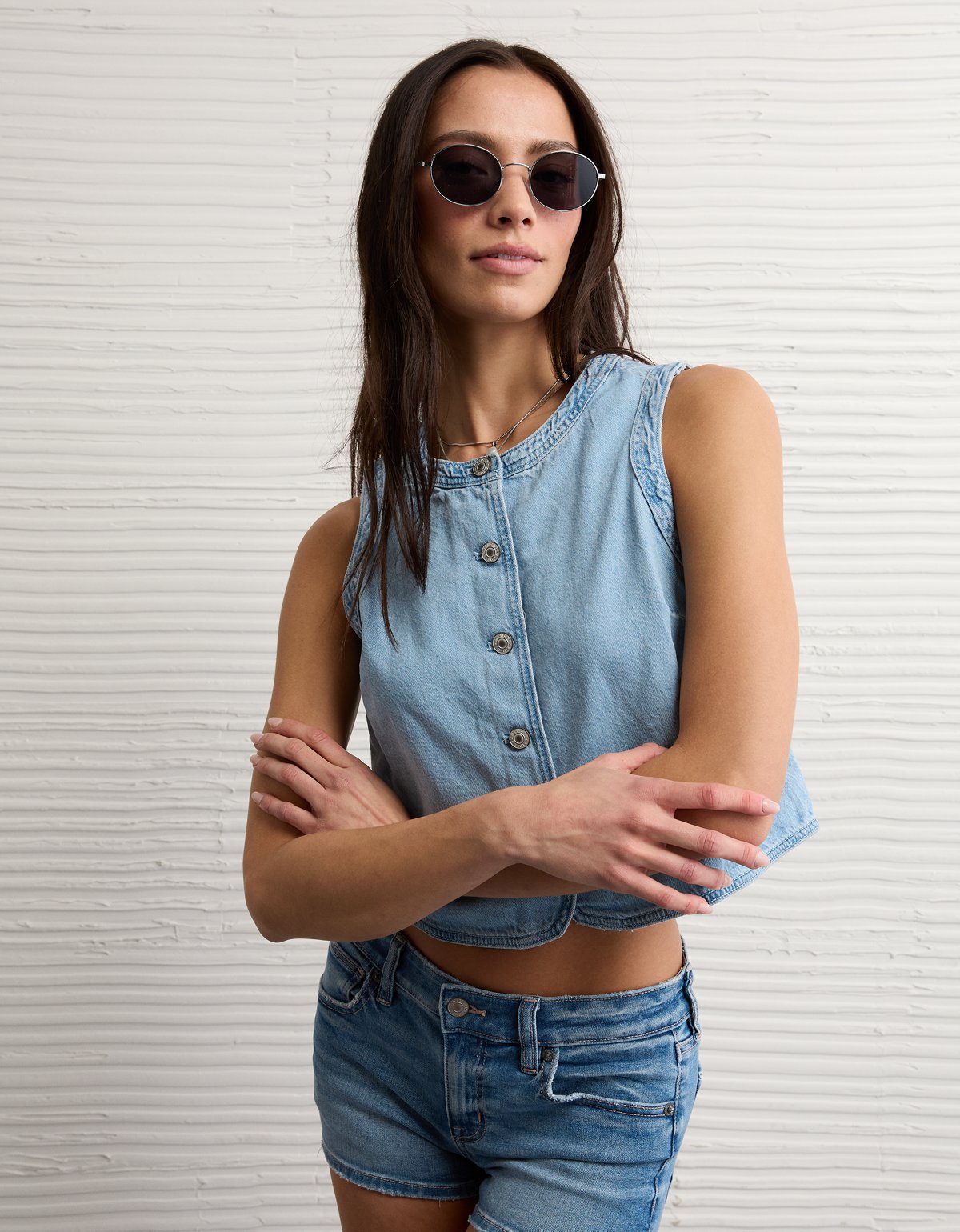 AE High-Neck Denim Vest - image 5