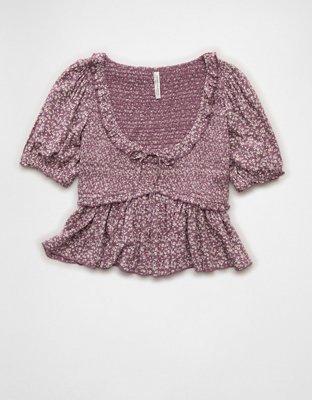 AE Smocked Babydoll Blouse