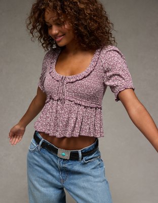 AE Smocked Babydoll Blouse