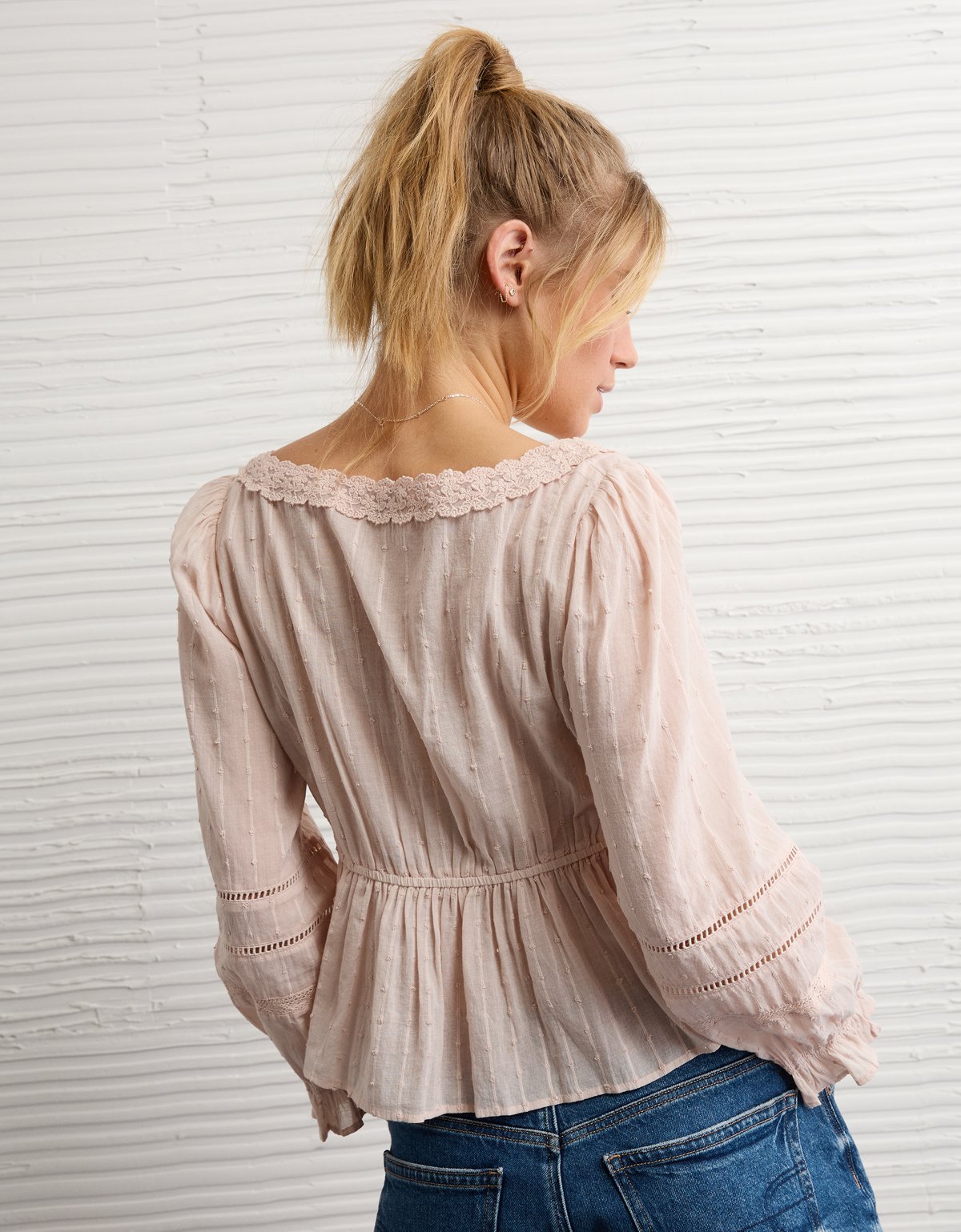 AE Long-Sleeve Babydoll Blouse - image 2