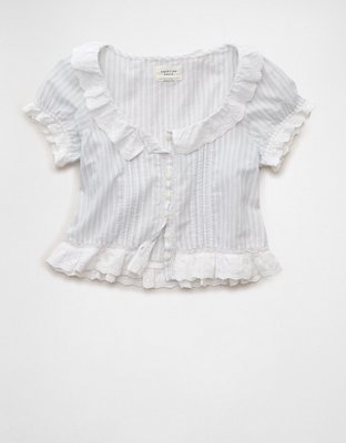 AE Schiffli Button-Up Blouse | American Eagle