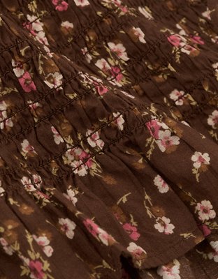 AE Boxy Smocked Tie-Side Blouse