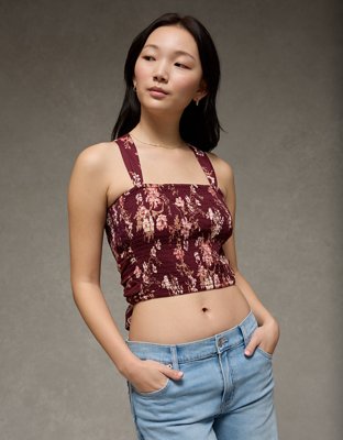AE Smocked Tie-Front Cami | American Eagle