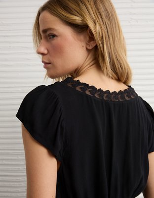 AE Lace Trim Blouse | American Eagle