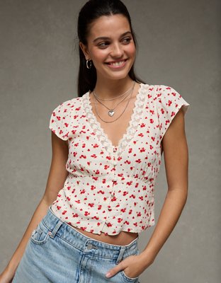 AE Lace Trim Blouse