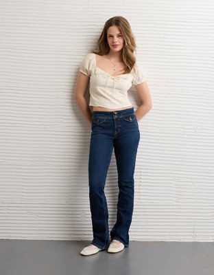 AE Short-Sleeve Tie-Front Blouse