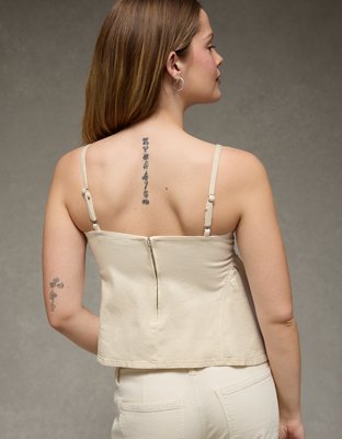 AE Denim Bow Strap Tank Top