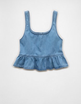 AE Denim Peplum Tank Top
