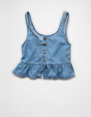 AE Denim Peplum Tank Top