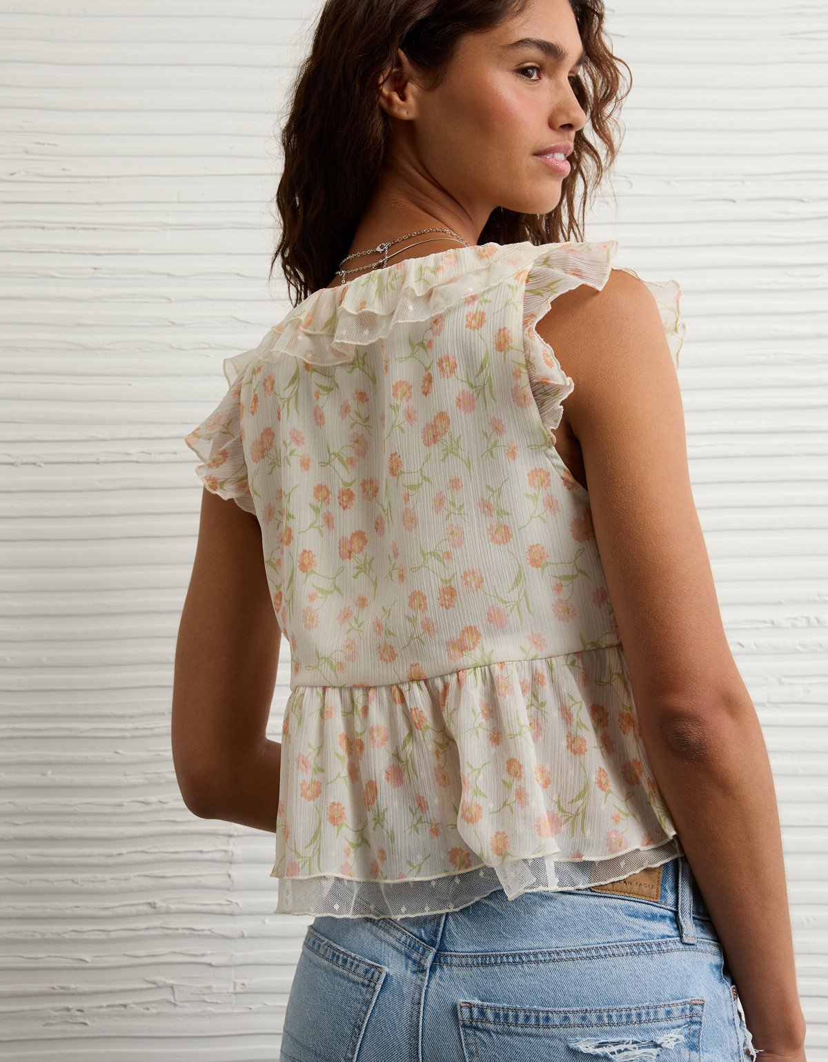 AE Flutter Sleeve Tie-Front Blouse - image 2