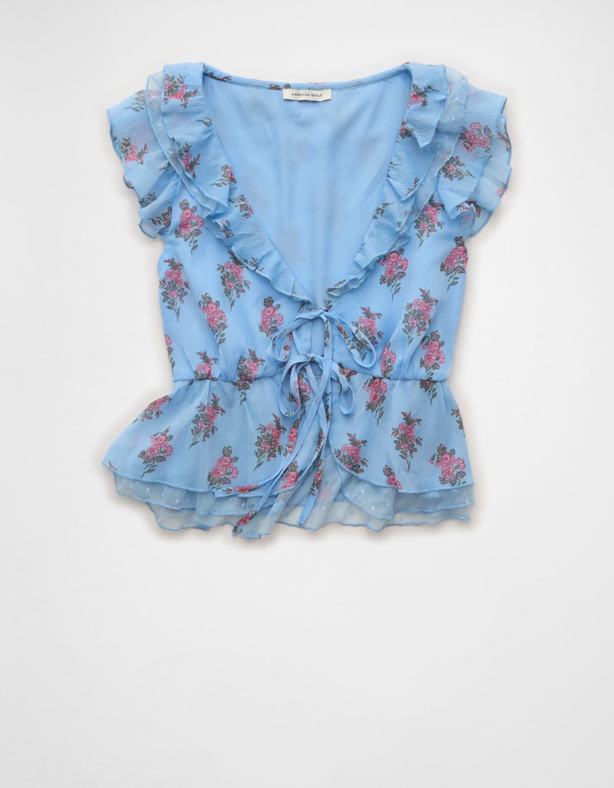 AE Flutter Sleeve Tie-Front Blouse - image 3