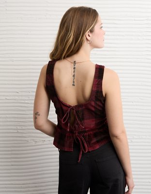 AE Back Bow Peplum Tank Top