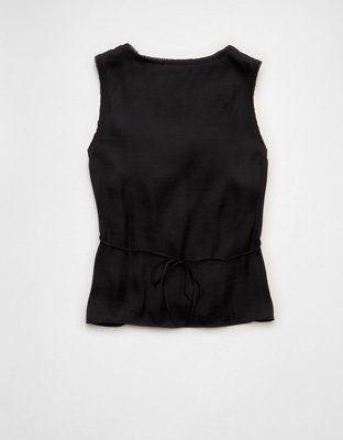 AE Lace Button-Front Tank Top