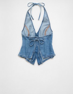 AE Denim Halter Vest