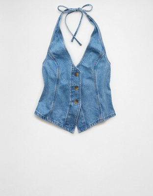 AE Denim Halter Vest