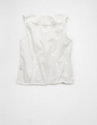 AE V-Neck Ruffle Button-Up Blouse