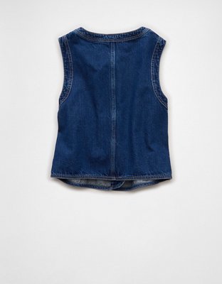 AE High-Neck Denim Vest | American Eagle