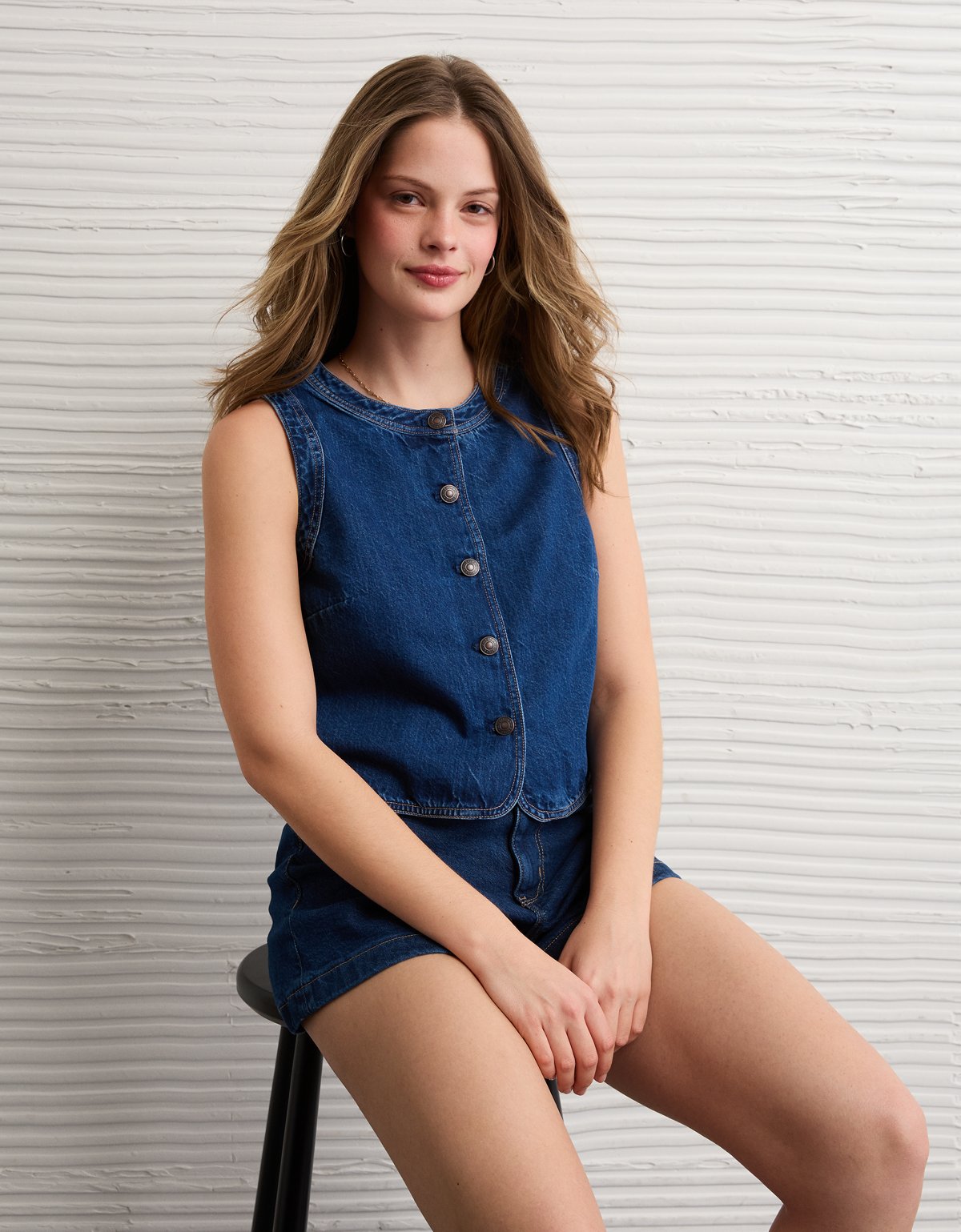 AE High-Neck Denim Vest - image 5