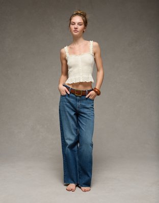 AE Smocked Button-Up Cami