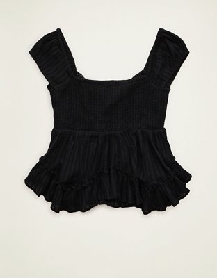 AE Lace Trim Babydoll Blouse