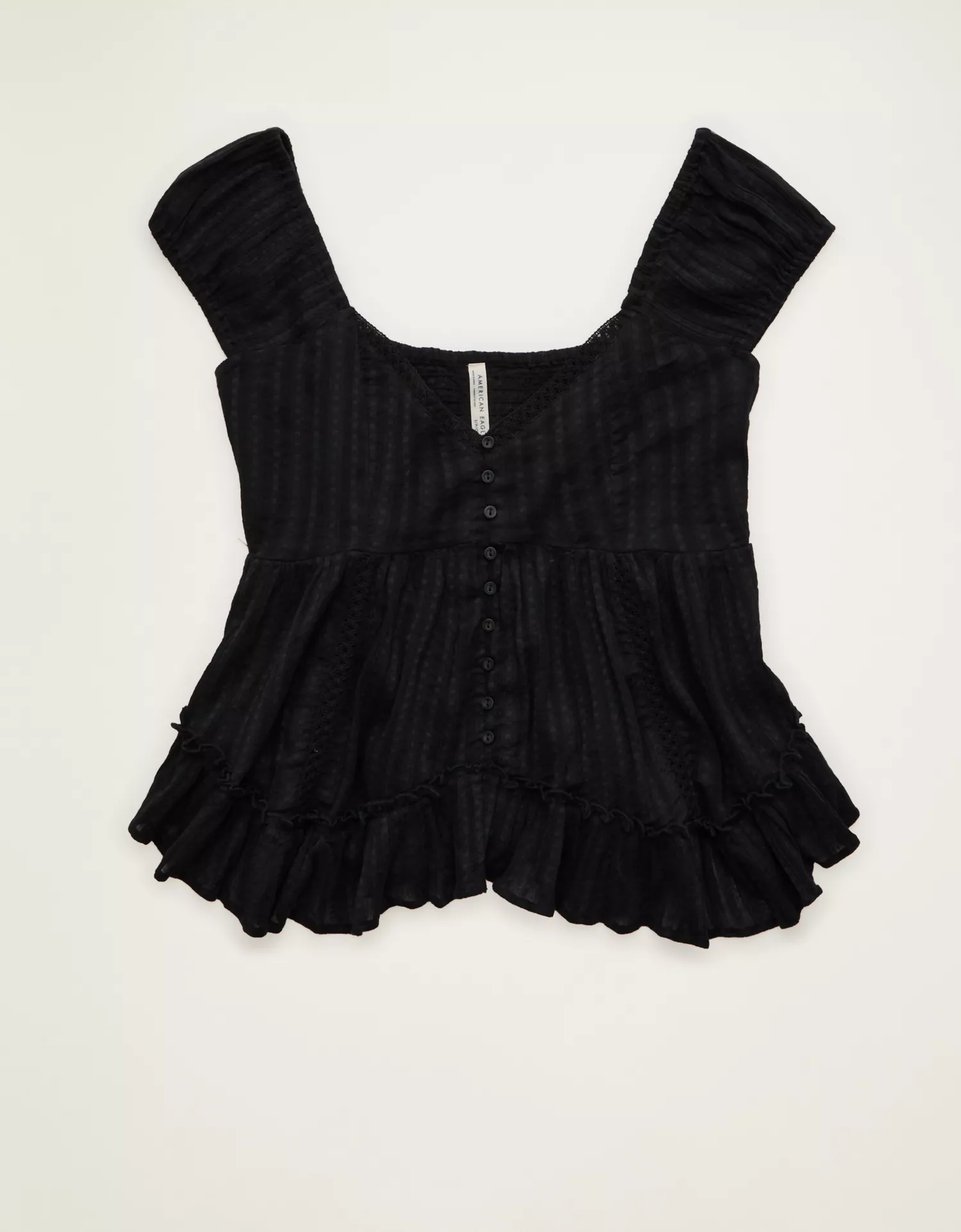 AE Lace Trim Babydoll Blouse - thumbnail 8