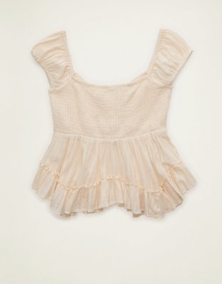 AE Lace Trim Babydoll Blouse