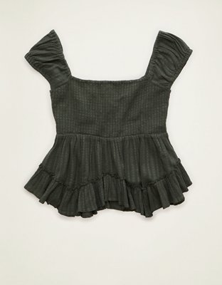 AE Lace Trim Babydoll Blouse