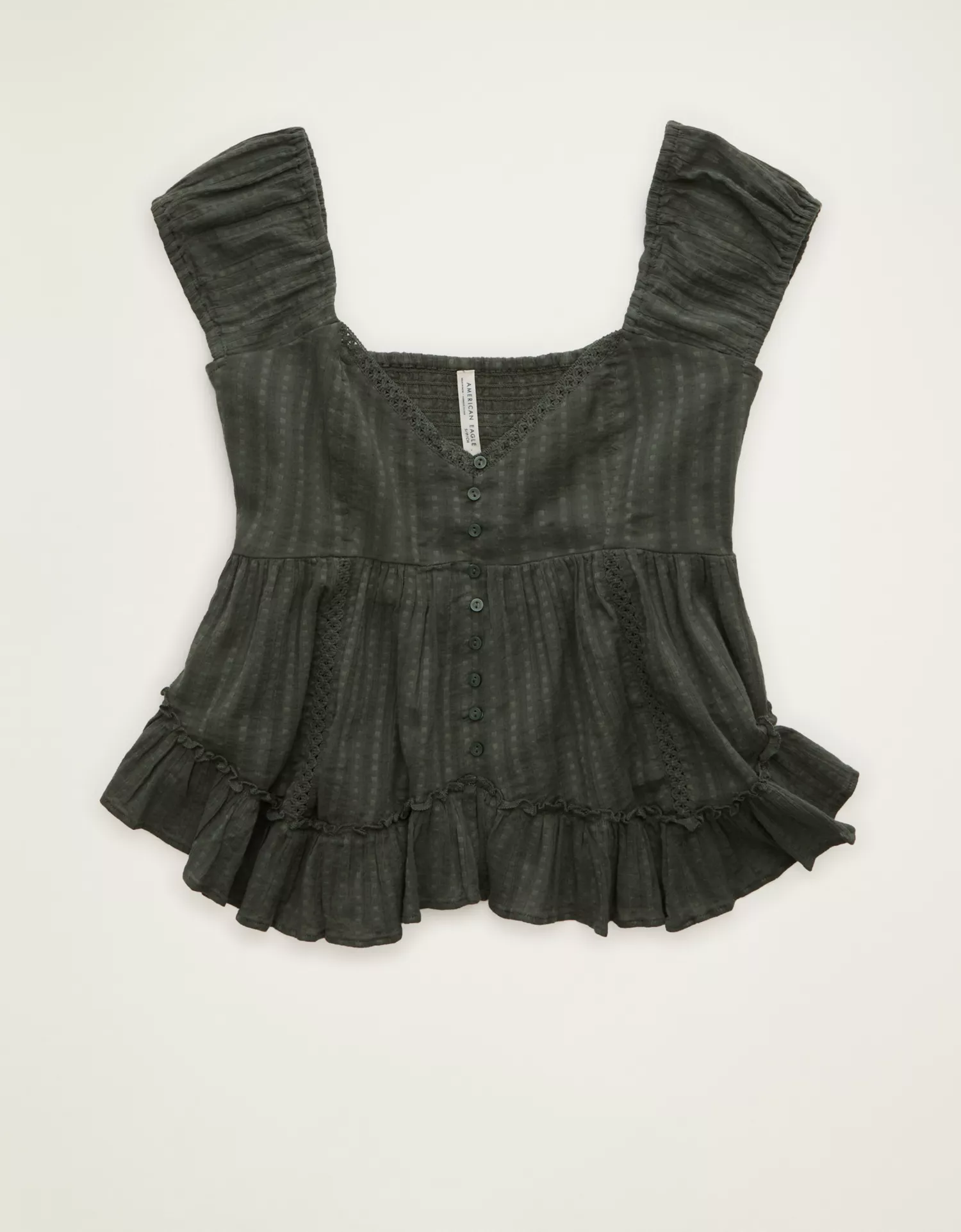 AE Lace Trim Babydoll Blouse - thumbnail 3