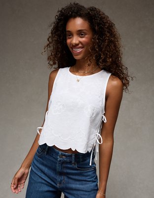 AE Tie-Side Embroidered Tank Top