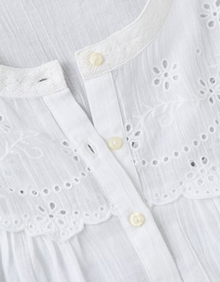 AE Embroidered Button-Up Blouse