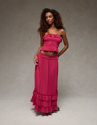 AE Ruffled Smocked Tube Top