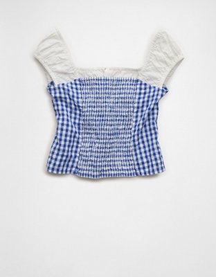 AE Square-Neck Cap-Sleeve Top