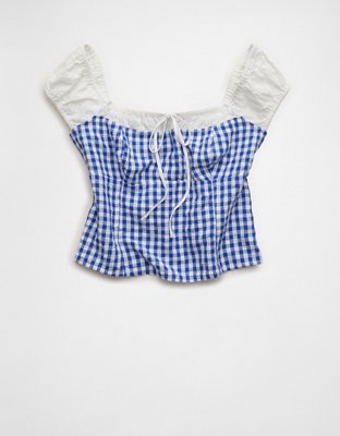 AE Square-Neck Cap-Sleeve Top