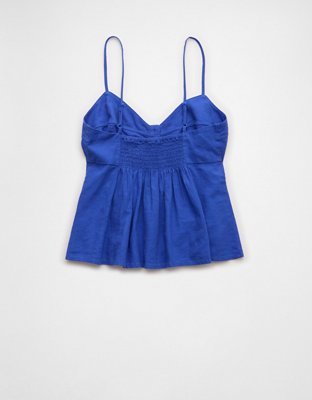 AE Linen-Blend Button-Up Cami