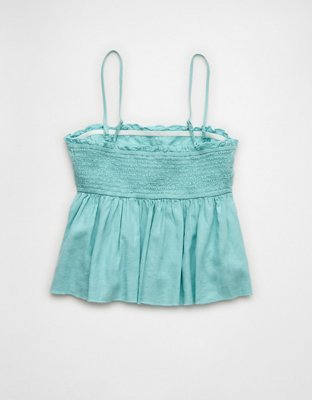 AE Embroidered Strapless Babydoll Tube Top