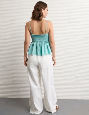 AE Embroidered Strapless Babydoll Tube Top