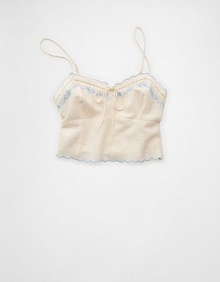 Débardeur brodé à ourlet festonné AE