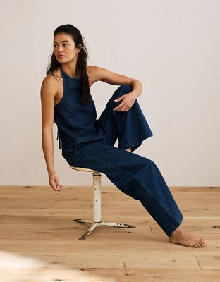 AE Denim Tie-Neck Halter Top | American Eagle