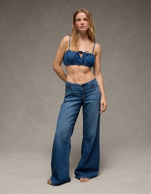 AE Denim Tie-Front Bra Top