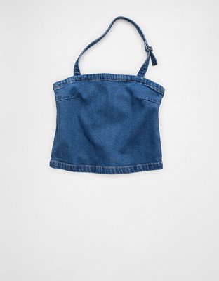 AE Denim Halter Top