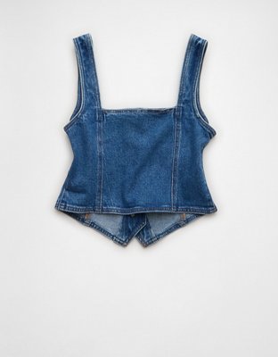 AE Square Neck Denim Vest