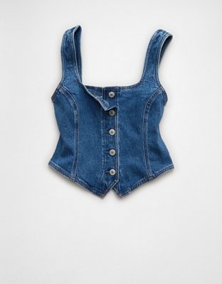 AE Square Neck Denim Vest